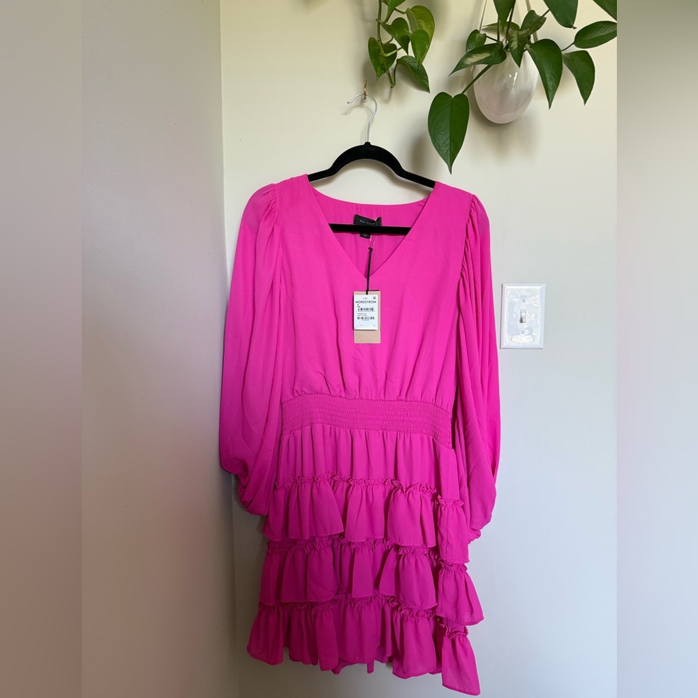 Zara Pink Ruffled Women's Dress